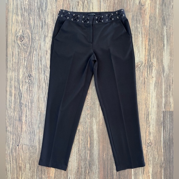 Zac & Rachel Pants - *FLAWS Zac & Rachel Lace-Up Waist Trouser Pants Womens 10 Black Whimsigoth Y2K